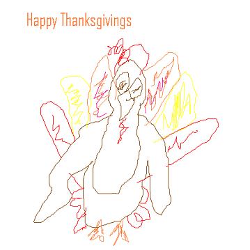 A turkey poorly drawn in MS Paint.