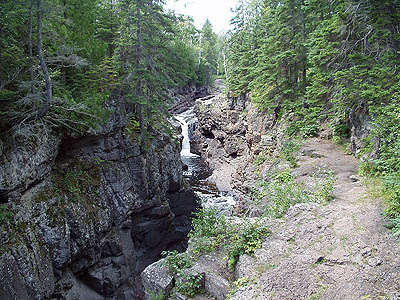 deep, narrow river gorge