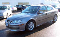 steel grey 2004 Saab 9-3 front view